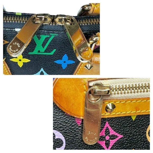 Authentic Louis Vuitton Black Multicolor Murakami Rainbow Alma PM Leather Bag - Picture 4 of 15